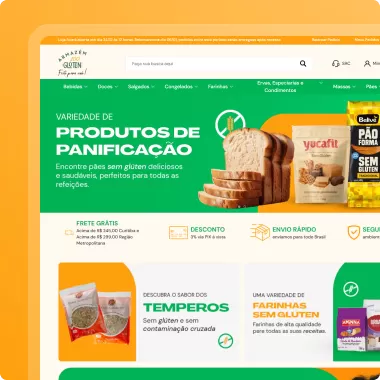 Site desenvolvido para Armazém 100 Glutén pela Agência Kanka