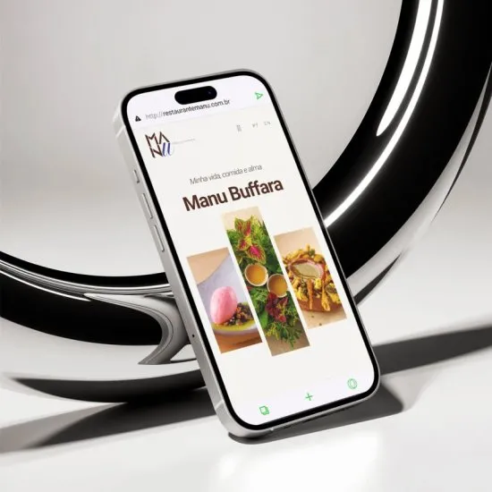 Versão mobile do site Restaurante Manu, desenvolvida pela Agência Kanka